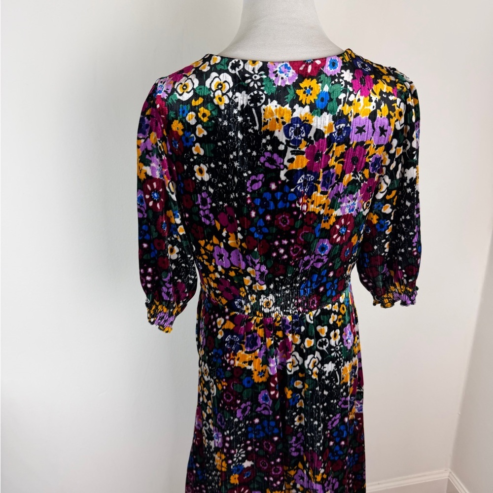 Anthropologie Francie Floral Velvet Dress Black Size 8 - Picture 7 of 9